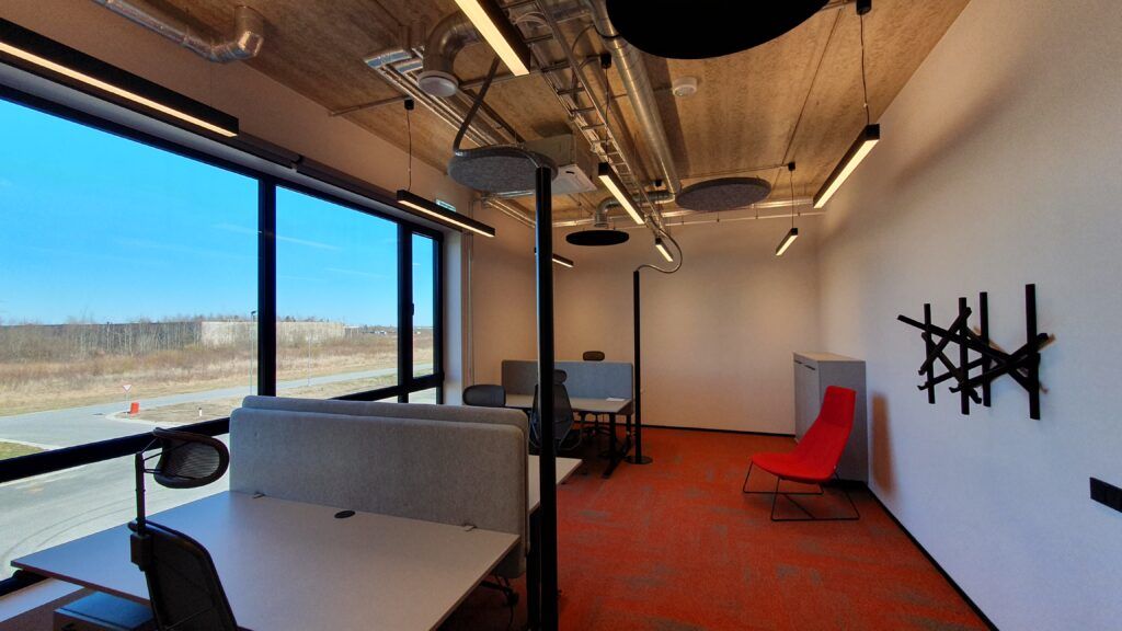 Office with four workstations