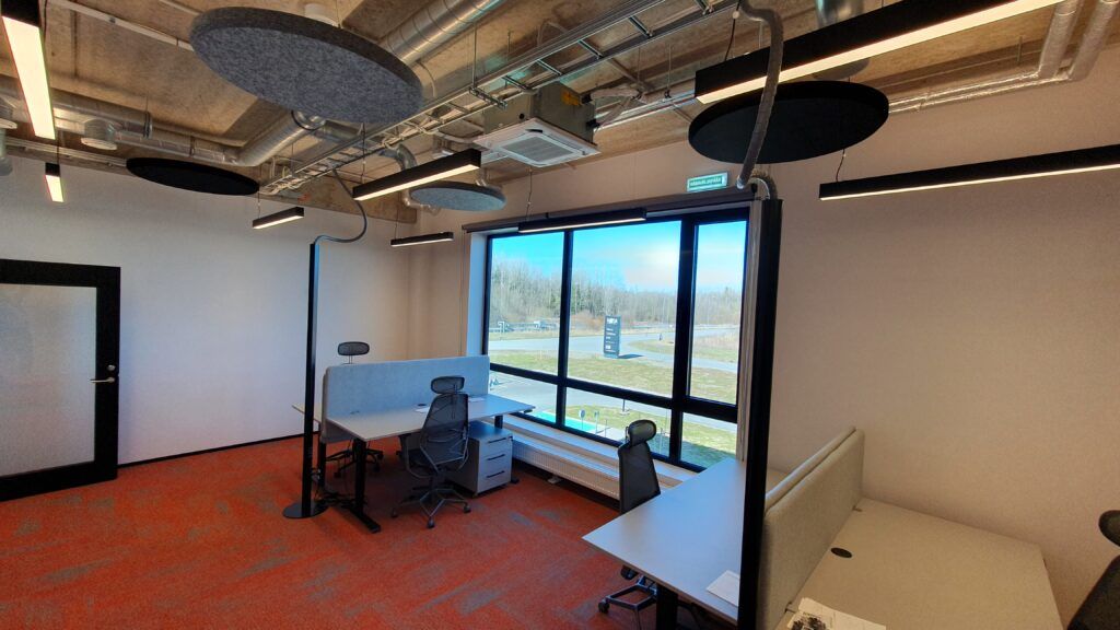 Office with four workstations
