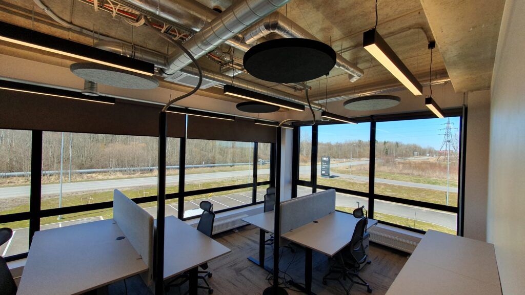 Office with four workstations