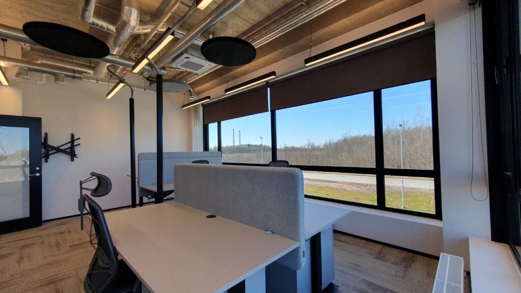 Office with four workstations